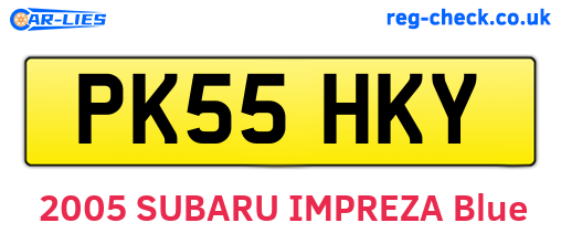 PK55HKY are the vehicle registration plates.