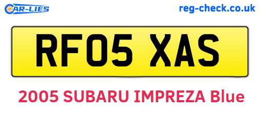 RF05XAS are the vehicle registration plates.