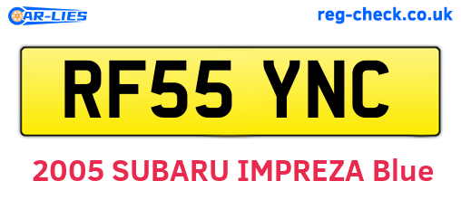 RF55YNC are the vehicle registration plates.