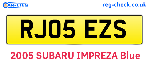 RJ05EZS are the vehicle registration plates.