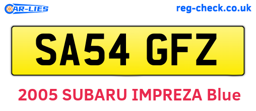 SA54GFZ are the vehicle registration plates.