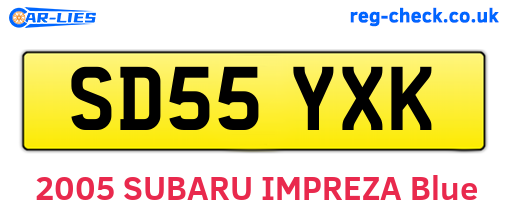 SD55YXK are the vehicle registration plates.