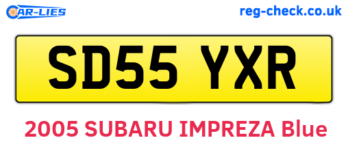 SD55YXR are the vehicle registration plates.