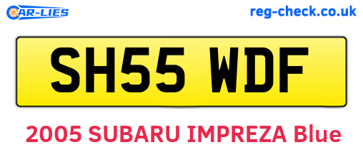 SH55WDF are the vehicle registration plates.
