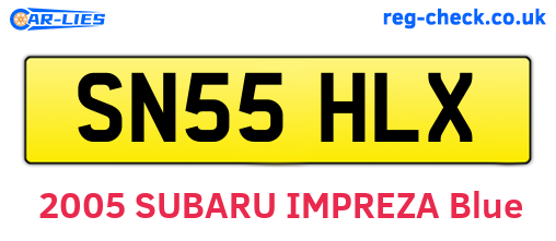 SN55HLX are the vehicle registration plates.