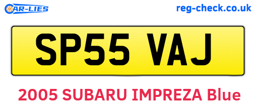 SP55VAJ are the vehicle registration plates.