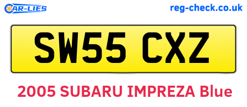 SW55CXZ are the vehicle registration plates.