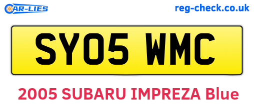 SY05WMC are the vehicle registration plates.