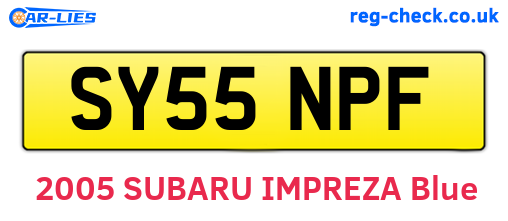 SY55NPF are the vehicle registration plates.