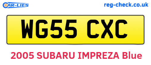 WG55CXC are the vehicle registration plates.