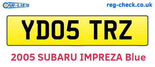 YD05TRZ are the vehicle registration plates.