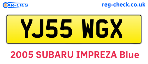 YJ55WGX are the vehicle registration plates.
