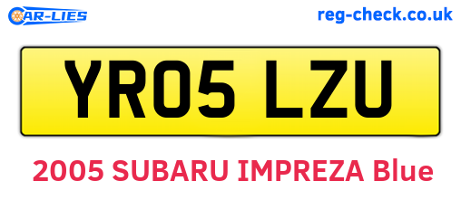 YR05LZU are the vehicle registration plates.