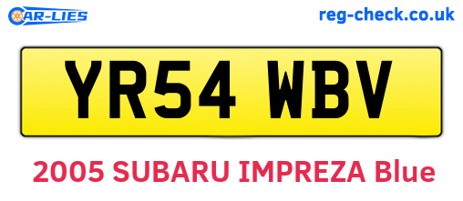 YR54WBV are the vehicle registration plates.