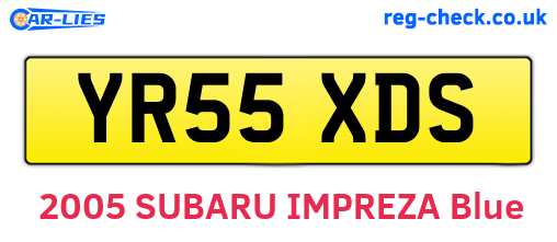 YR55XDS are the vehicle registration plates.