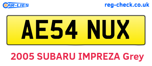 AE54NUX are the vehicle registration plates.