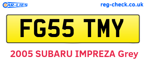 FG55TMY are the vehicle registration plates.