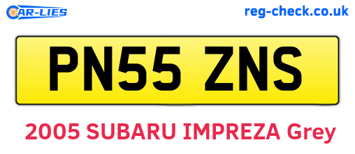 PN55ZNS are the vehicle registration plates.