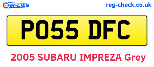 PO55DFC are the vehicle registration plates.