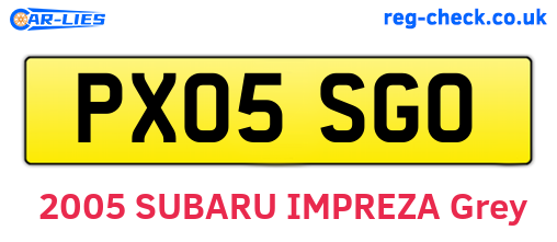 PX05SGO are the vehicle registration plates.