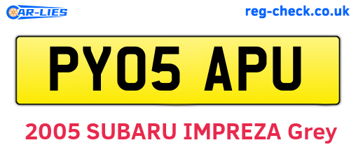 PY05APU are the vehicle registration plates.
