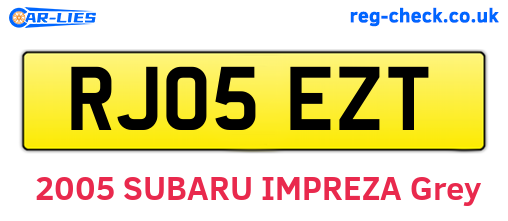 RJ05EZT are the vehicle registration plates.