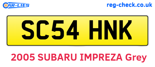 SC54HNK are the vehicle registration plates.