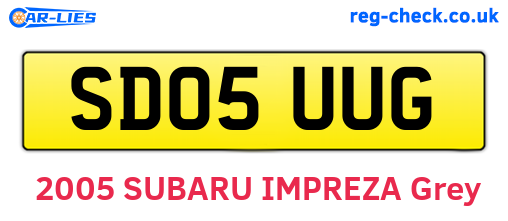SD05UUG are the vehicle registration plates.