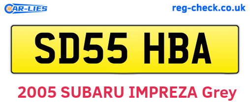 SD55HBA are the vehicle registration plates.