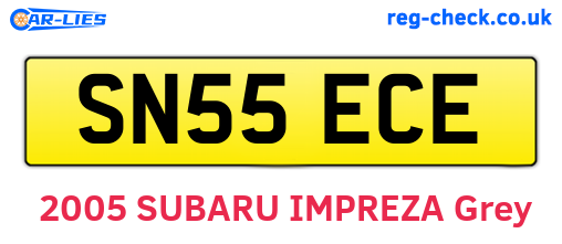 SN55ECE are the vehicle registration plates.