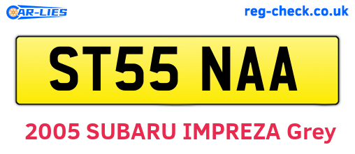 ST55NAA are the vehicle registration plates.
