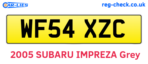 WF54XZC are the vehicle registration plates.