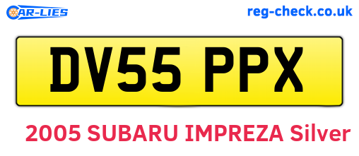 DV55PPX are the vehicle registration plates.