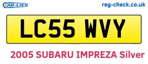 LC55WVY are the vehicle registration plates.