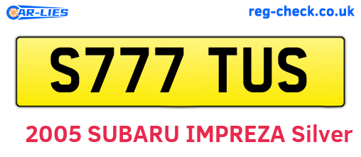 S777TUS are the vehicle registration plates.