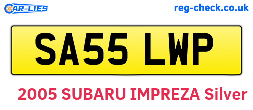 SA55LWP are the vehicle registration plates.