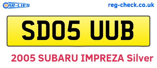 SD05UUB are the vehicle registration plates.