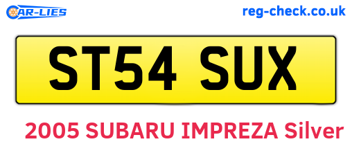 ST54SUX are the vehicle registration plates.