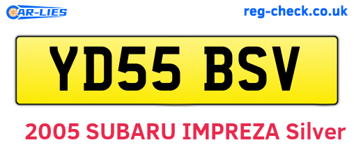 YD55BSV are the vehicle registration plates.