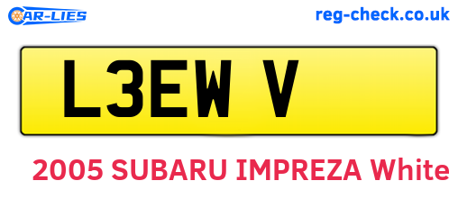 L3EWV are the vehicle registration plates.