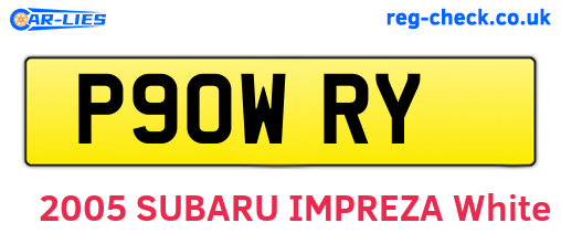 P90WRY are the vehicle registration plates.