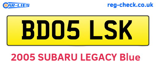 BD05LSK are the vehicle registration plates.
