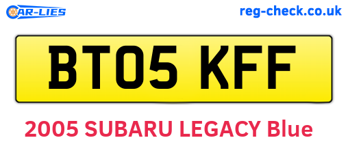 BT05KFF are the vehicle registration plates.
