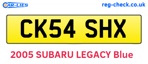 CK54SHX are the vehicle registration plates.