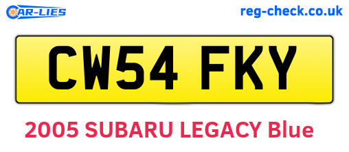 CW54FKY are the vehicle registration plates.