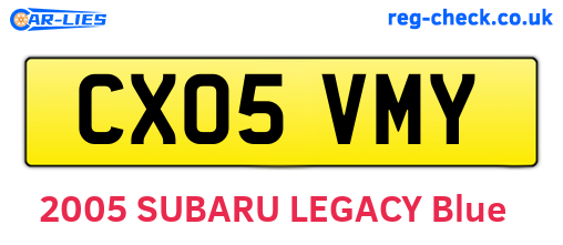 CX05VMY are the vehicle registration plates.