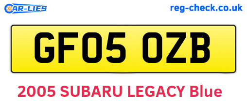 GF05OZB are the vehicle registration plates.