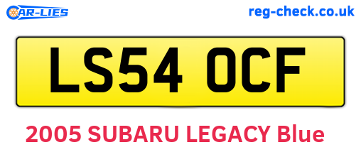 LS54OCF are the vehicle registration plates.