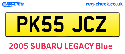 PK55JCZ are the vehicle registration plates.