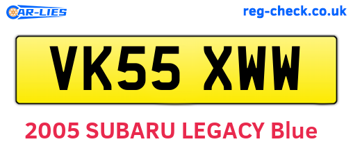 VK55XWW are the vehicle registration plates.